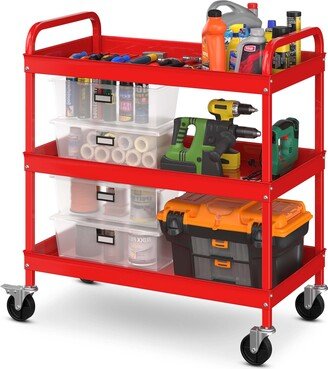 3-Tier Metal Utility Cart 400 lbs Storage Service Trolley Tool - See Details-AA