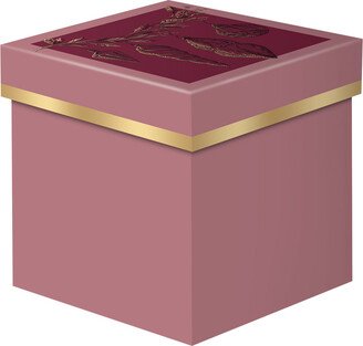 Punch Studio Small Square 2-Piece Gift Box Ornament Mauve