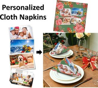 Customize Your Pictures & Text On Cloth Napkins, Personalized Family Photos Napkins