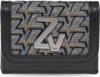 Logo-Plaque Monogram Trifold Wallet