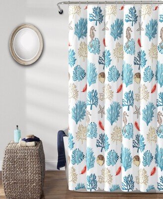 Coastal Reef Feather 72 x 72 Shower Curtain