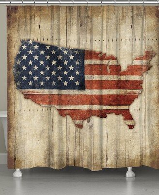 Wooden Flag Shower Curtain