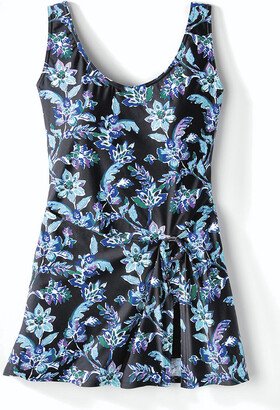 Women's Wild Floral ShapeMe Sarong Swimdress - Black Multi - 8