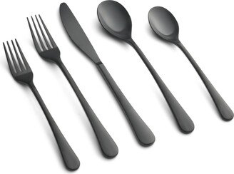 Xyla Black Satin Flatware Set, 20 Piece