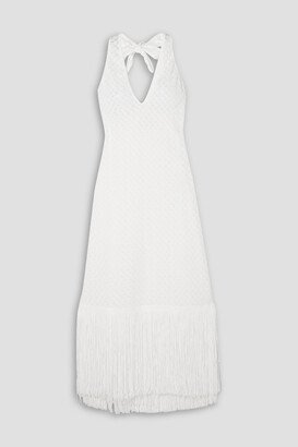 Levisa fringed lace halterneck coverup