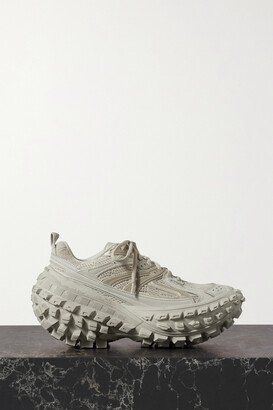 Bouncer Mesh And Rubber Platform Sneakers - Neutrals