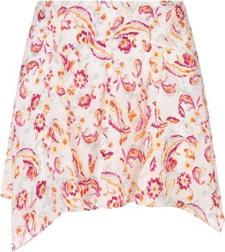 All-Over Graphic Printed Mini Skirt