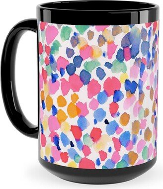 Mugs: Lighthearted Pastel - Multi Ceramic Mug, Black, 15Oz, Multicolor