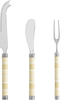 Jubilee Cheese Knife, Spreader and Fork Set - Shades of Light - Ivory, Cream, and Taupe