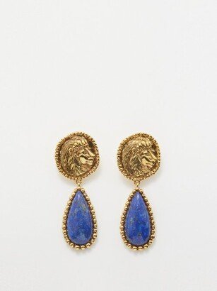 Lucius Lapis Lazuli & 18kt Gold-plated Earrings