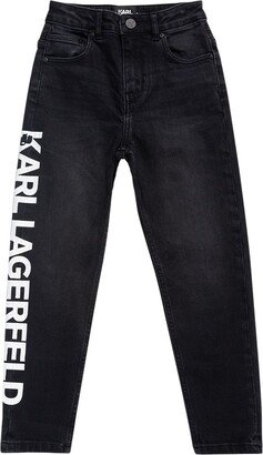 Cotton denim jeans w/logo