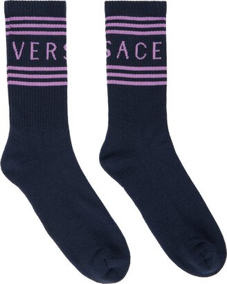 Navy 90s Vintage Logo Socks