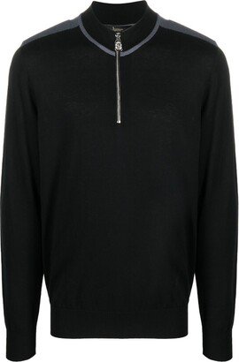 Zip Collar Silk-Cotton Jumper