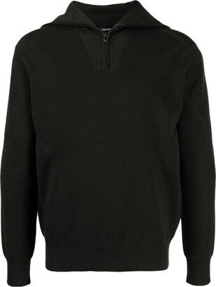 Half-Zip Fine-Ribbed Jumper