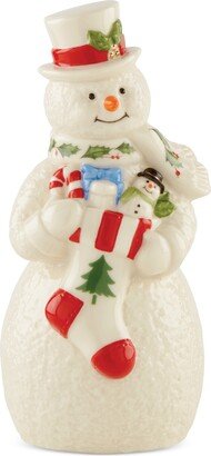 2023 Snowman With Stocking Porcelain Figurine