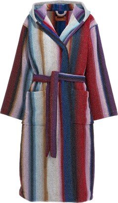 Terry-Cloth Striped Belted Robe