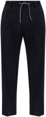 Mid-Rise Drawstring Tailored Trousers