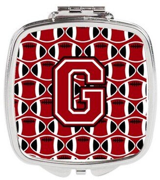 CJ1073-GSCM Letter G Football Red, Black & White Compact Mirror