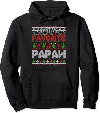 Ugly Design Christmas Gift Outfits Ugly Christmas Sweaters for Women Men Santa's Favorite Papaw Pullover Hoodie