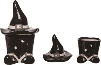 Dolomite 6 in. Multicolor Halloween Witch Hat and Boot Salt and Pepper Shakers Set of 2