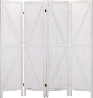 TONWIN 4-Panel Wood Privacy Room Divider Solid Folding Room Divider Screens