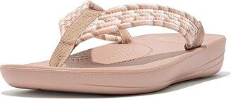 Iqushion Art-Webbing Ergonomic Flip-Flops (Beige Mix) Women's Shoes