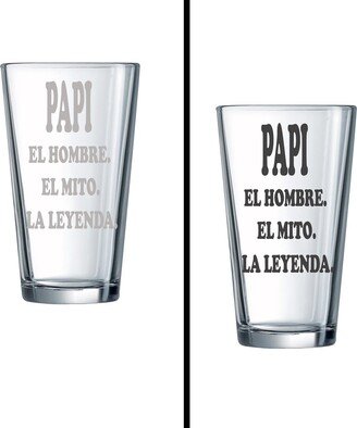 Padre. El Hombre. Mito. La Leyenda. Laser Engraved Pint Glass. 100% Permanent. Perfect Gift For The Perfect Dad. Father's Day Beer