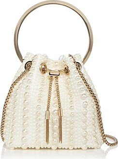 Bon Bon Imitation Pearl Embellished Bucket Bag