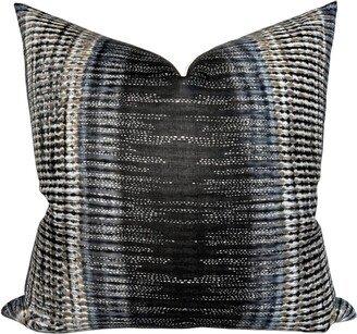 Argoun Striped Pillow Cover in Indigo, Designer Covers, Decorative Pillows