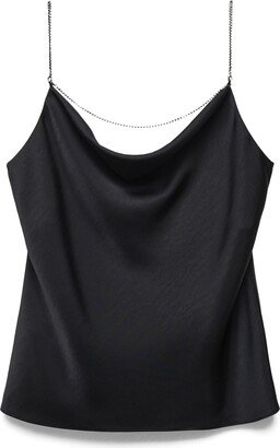 Diamante Strap Cowl Neck Satin Camisole