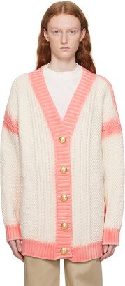 Pink & Off-White Sprayed Palm Cardigan