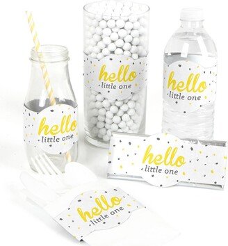 Big Dot Of Happiness Hello Little One & Gray - Baby Shower Diy Wrapper Favors & Decor 15 Ct