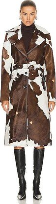 Cowhide Trench Coat in Brown