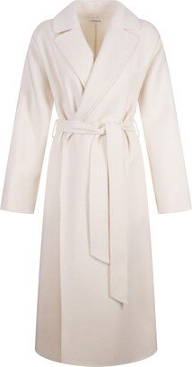 White Wool Leak Long Coat