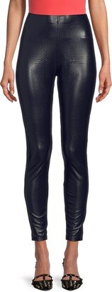 High Rise Faux Leather Leggings-AA