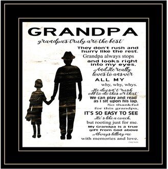 My Grandpa is the Best by Cindy Jacobs, Ready to hang Framed Print, Black Frame, 15 x 15
