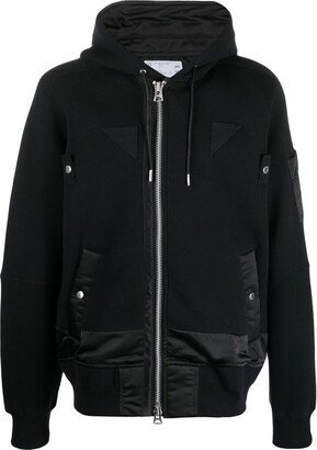 Panelled Hooded Bomber Jacket-AA