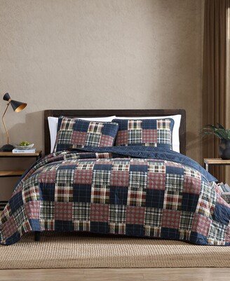 Madrona Plaid Blue Reversible 2-Piece Twin Quilt Set