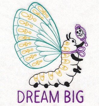 Dream Big Caterpillar With Wings Embroidered Waffle Weave Hand Towel