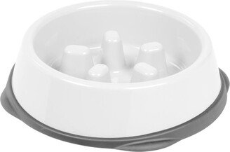 Iris Usa Slow Feeding Bowl for Short Snouted Pets, White/Gray