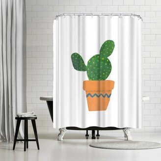 71 x 74 Shower Curtain, Gouache Cactus C by Samantha Ranlet