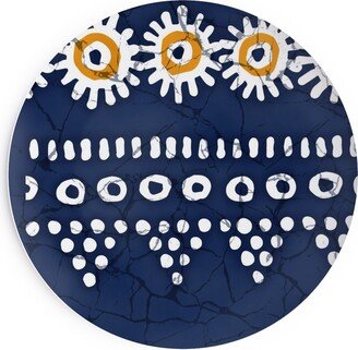 Salad Plates: Day And Night Batik Salad Plate, Blue