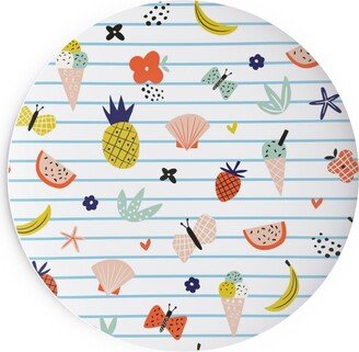 Salad Plates: Summer Loving Stripe - Multi Salad Plate, Multicolor