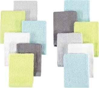 Infant Boy Rayon from Bamboo Woven Washcloths 12pk, Gray Mint Lime, One Size