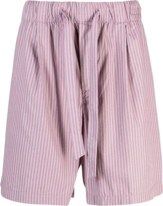 Stripe-Pattern Organic Cotton Shorts