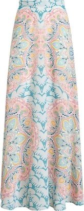 Paisley-Print Floor-Length Skirt
