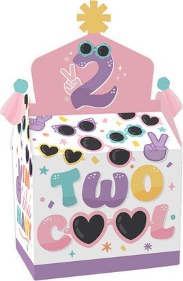 Big Dot Of Happiness Two Cool - Girl - Pastel 2nd Birthday Party Goodie Gable Boxes - Set of 12