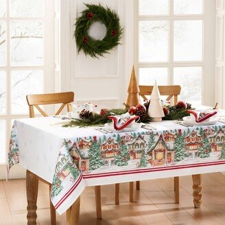 Storybook Christmas Village Holiday Rectangle Tablecloth - Mulicolor - 120x60