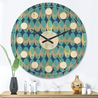 Designart 'Retro Abstract Design XV' Mid-Century Modern Wood Wall Clock