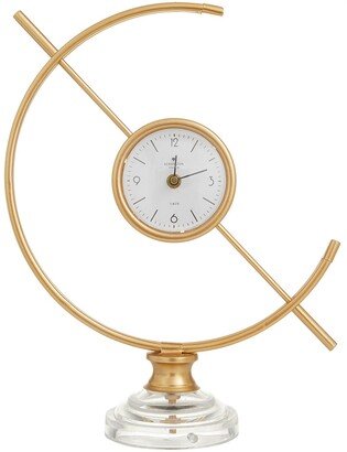 Goldtone Metal Clock with Acrylic Base